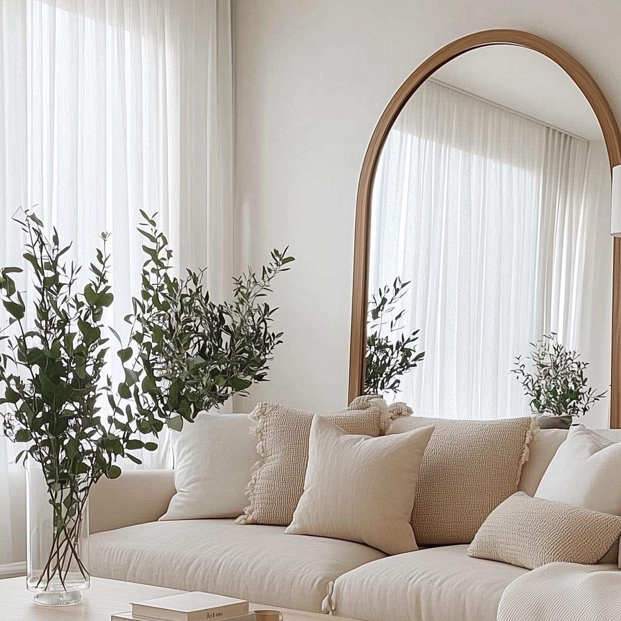 EAZU white Iris Sheer Curtain White Airy