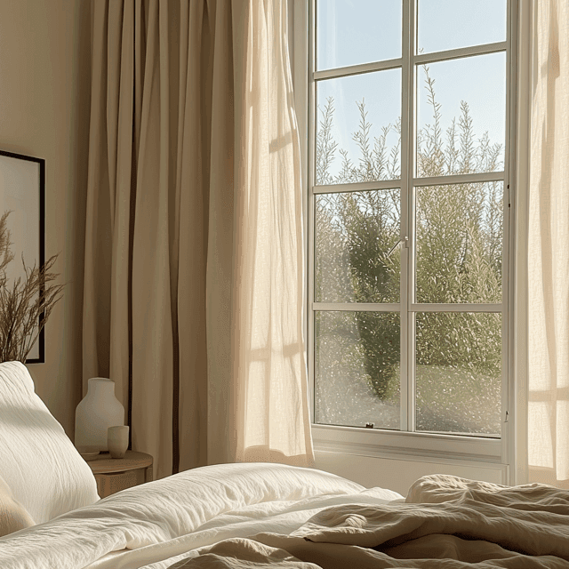 EAZU Luna Linen Curtain Pinch Pleat | Natural Touch