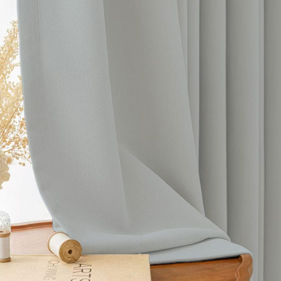 EAZU Acqua Blue Evelyn Velvet Blackout Curtain Pleated
