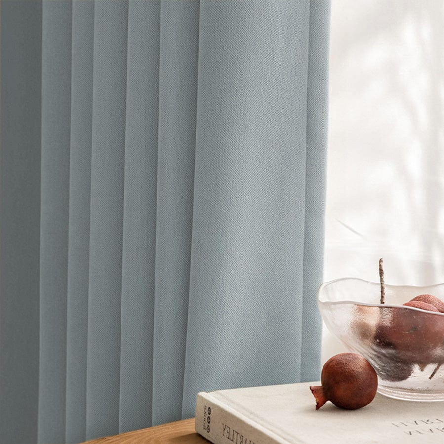 EAZU Baby Blue Vera Velvet Curtain Blackout Pinch Pleat