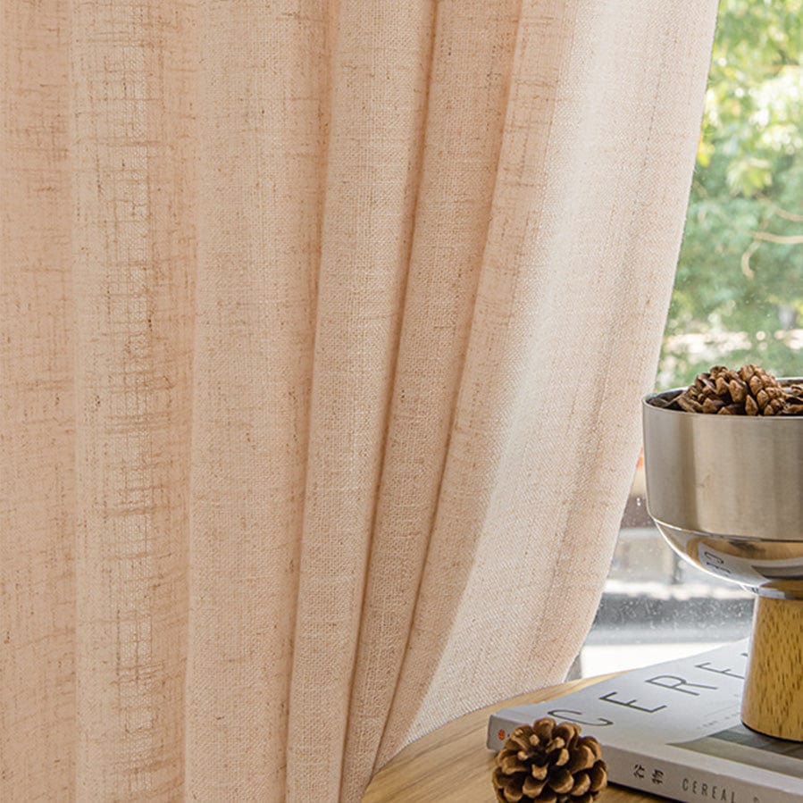 EAZU Baby Pink Luna Linen Curtain Pinch Pleat