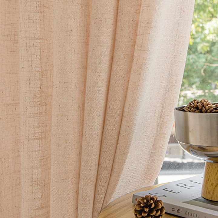 EAZU Baby Pink Luna Linen Curtain Pinch Pleat