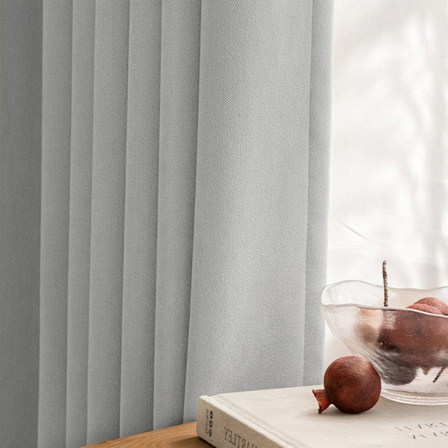 EAZU Fog Grey Vera Velvet Curtain Blackout Pinch Pleat