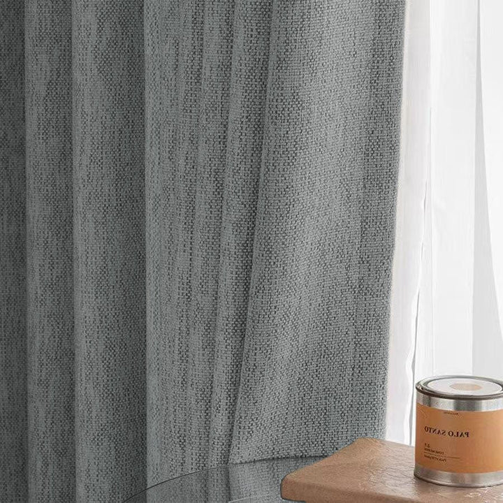 EAZU Grey Charlotte Heavyweight Linen Curtain
