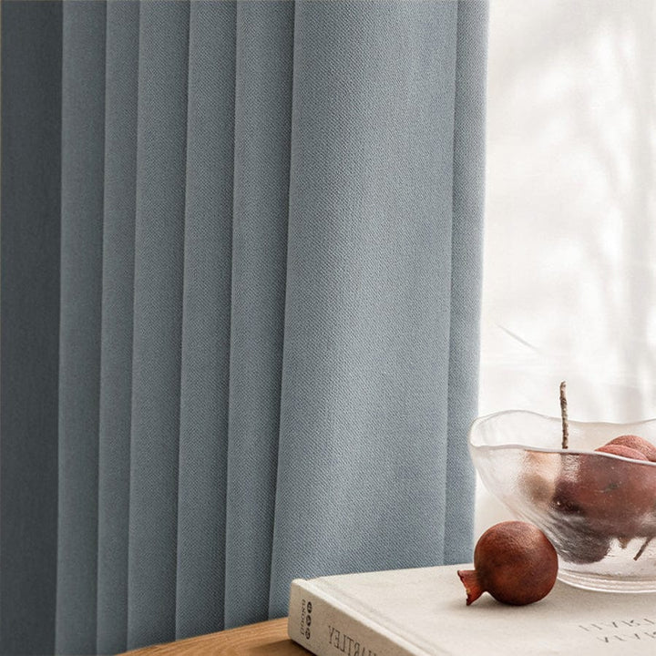 EAZU Harbor Blue Vera Velvet Curtain Blackout Pinch Pleat