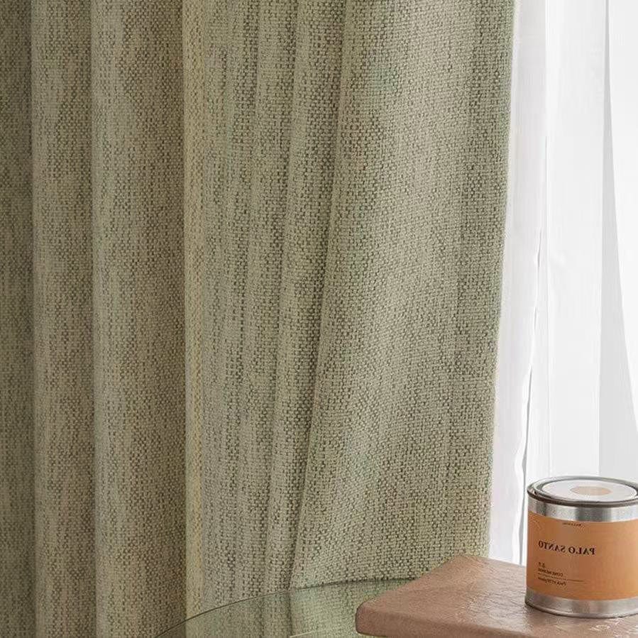 EAZU Jade Green Charlotte Heavyweight Linen Curtain