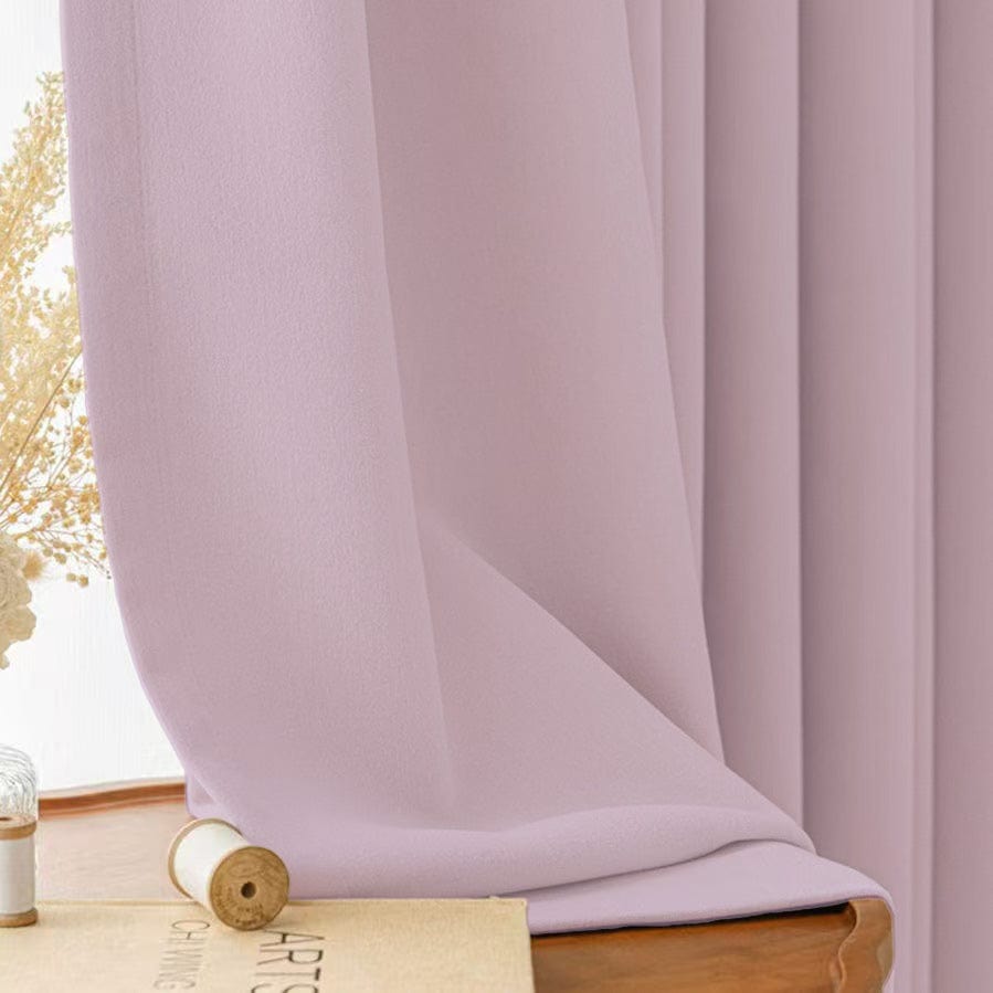 EAZU Light Purple Evelyn Velvet Blackout Curtain Pleated