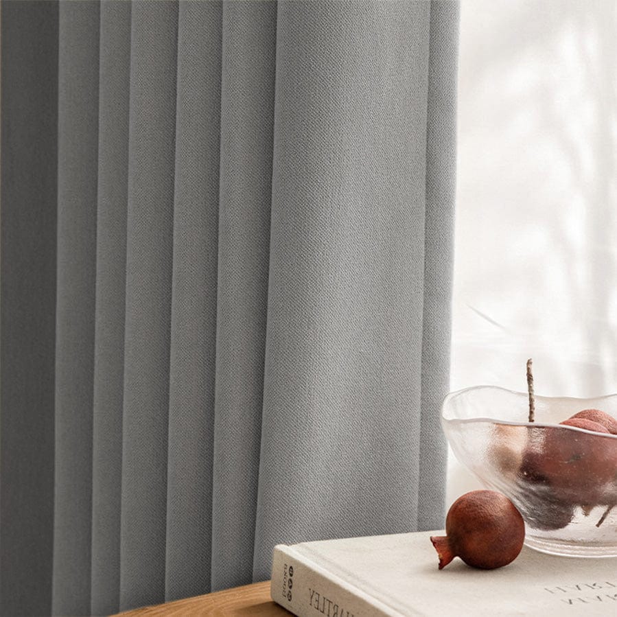 EAZU Slate Grey Vera Velvet Curtain Blackout Pinch Pleat