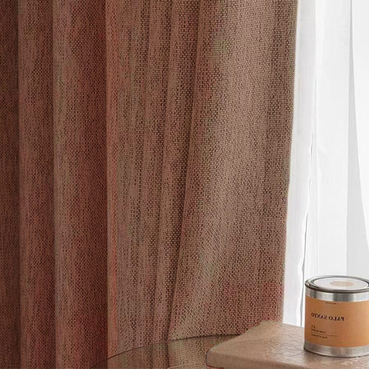 EAZU Sunset Orange Charlotte Heavyweight Linen Curtain
