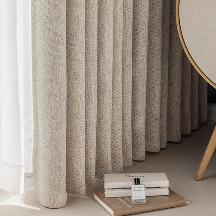 EAZU Cream Beige Charlotte Heavyweight Linen Curtain | Cream Beige