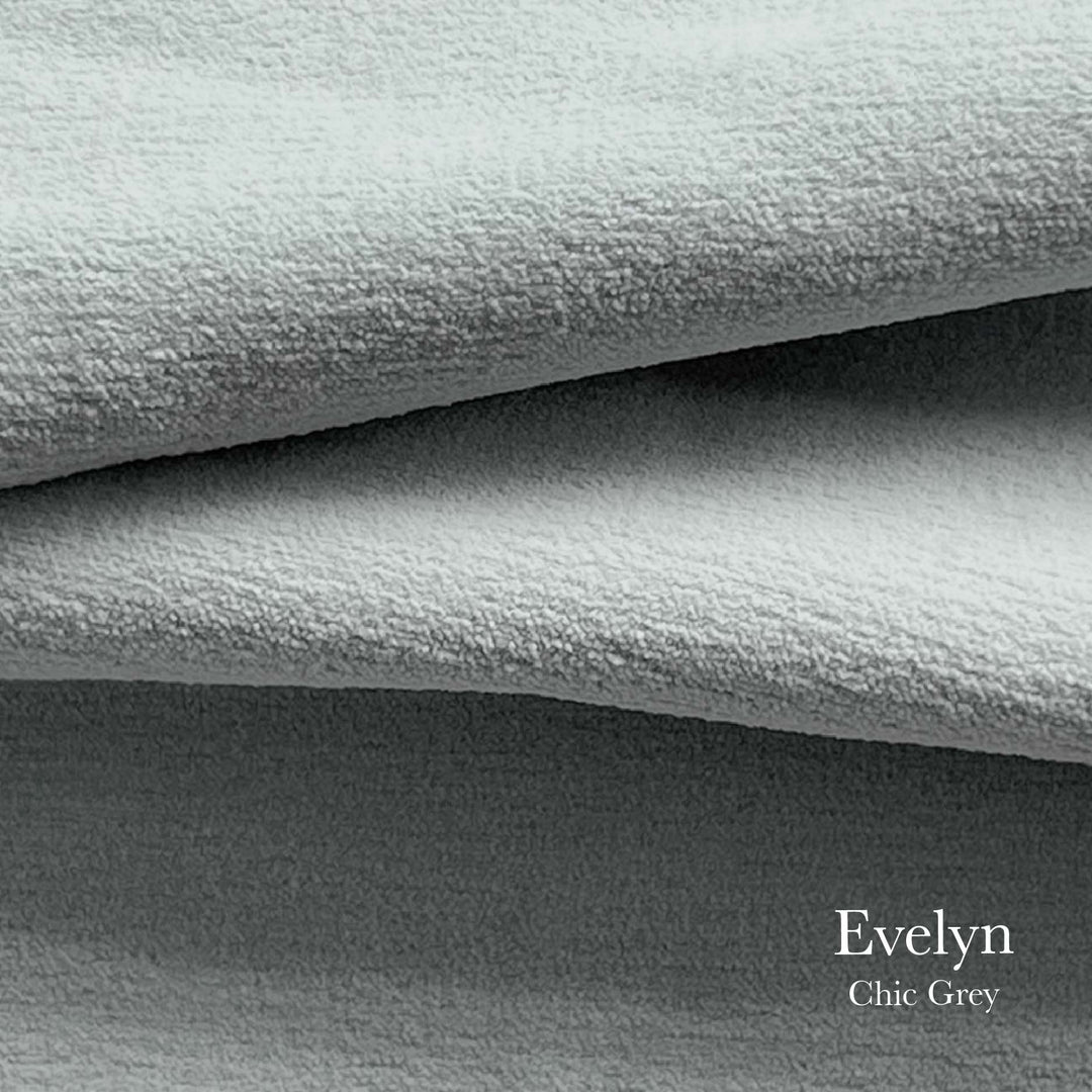 EAZU Chic Grey Evelyn Velvet Blackout Curtain Pleated