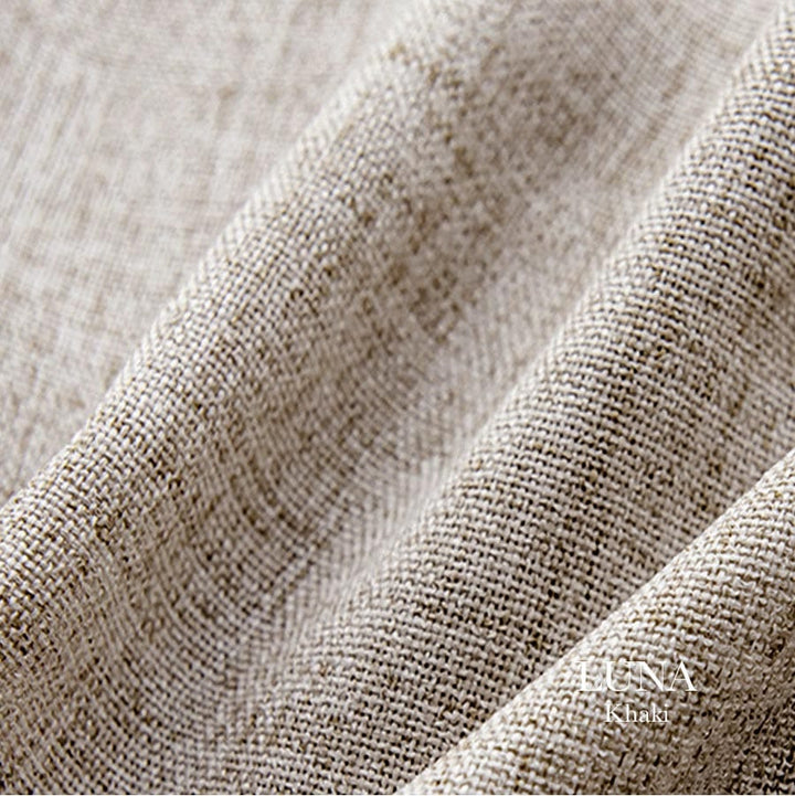 EAZU Khaki Luna Linen Curtain Pinch Pleat