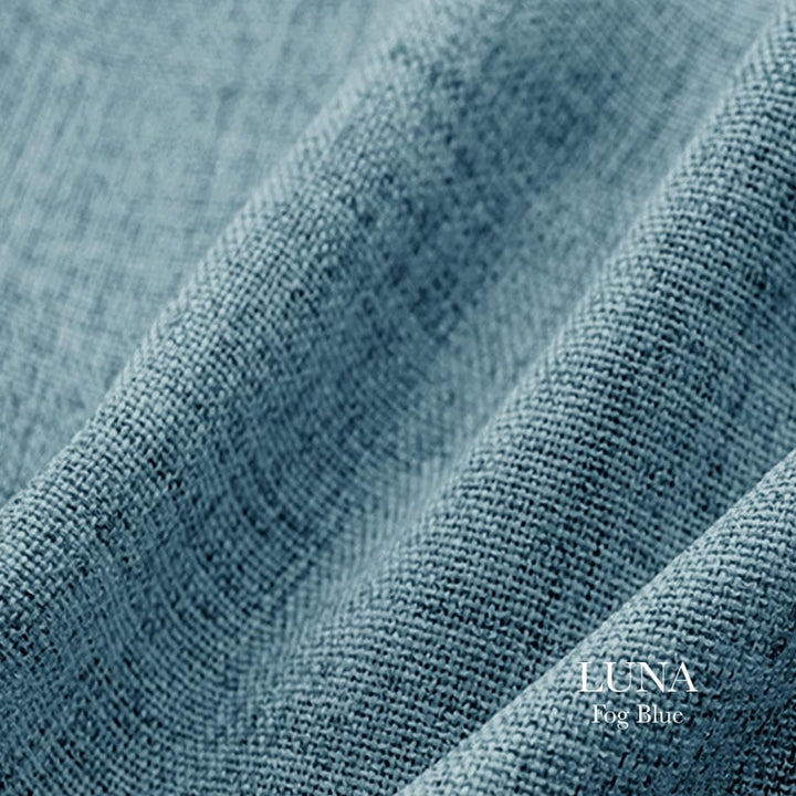 EAZU Fog Blue Luna Linen Curtain Pinch Pleat