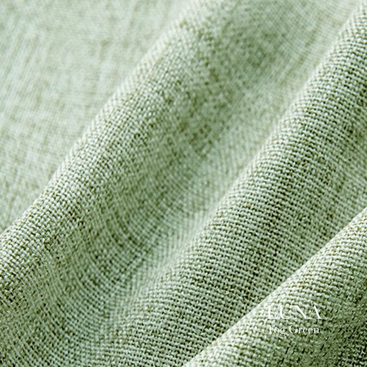 EAZU Fog Green Luna Linen Curtain Pinch Pleat