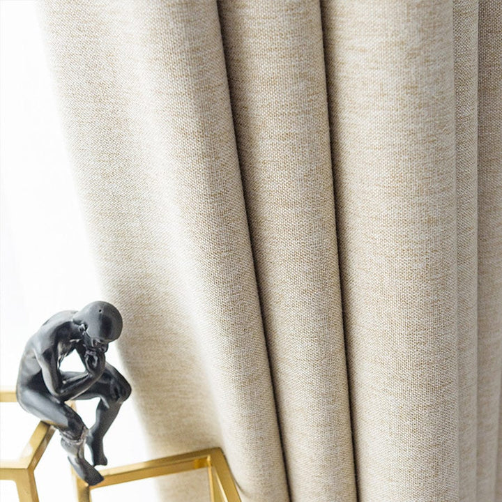 EAZU Lyla Faux Linen Blackout Curtain