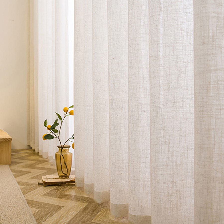 EAZU Natural Mira Linen Sheer Curtain Summer Vibe