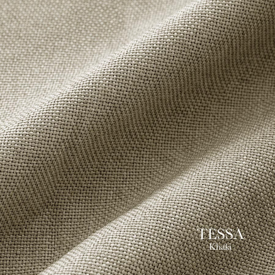 EAZU Khaki Tessa Cotton Curtain Pinch Pleat