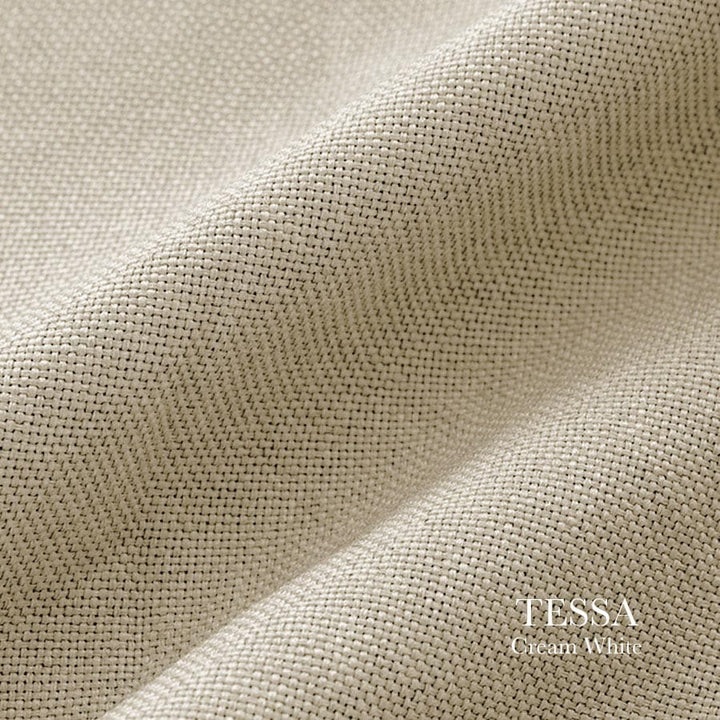 EAZU Cream White Tessa Cotton Curtain Pinch Pleat