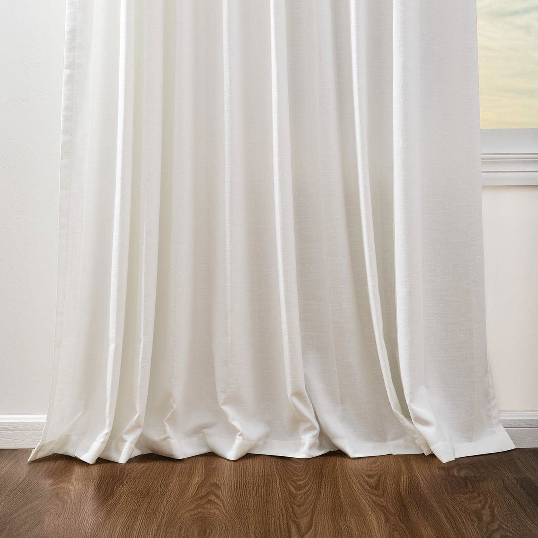 EAZU Cream White Tessa Cotton Curtain Pleated | Cream White