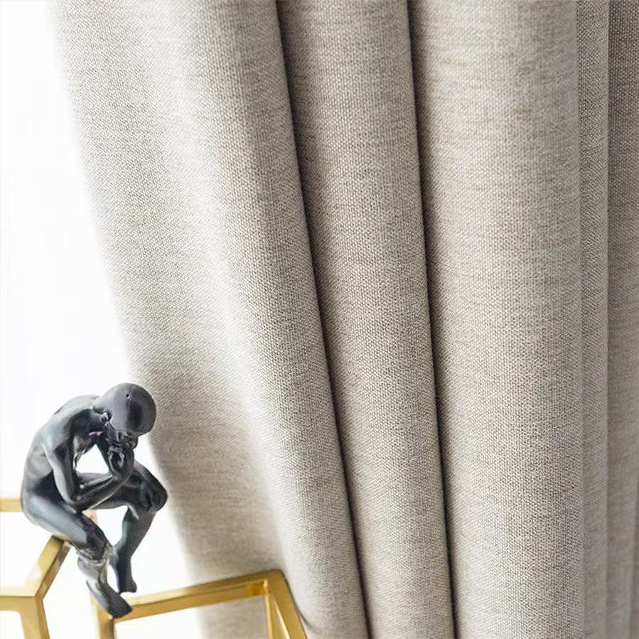 EAZU Lyla Faux Linen Blackout Curtain