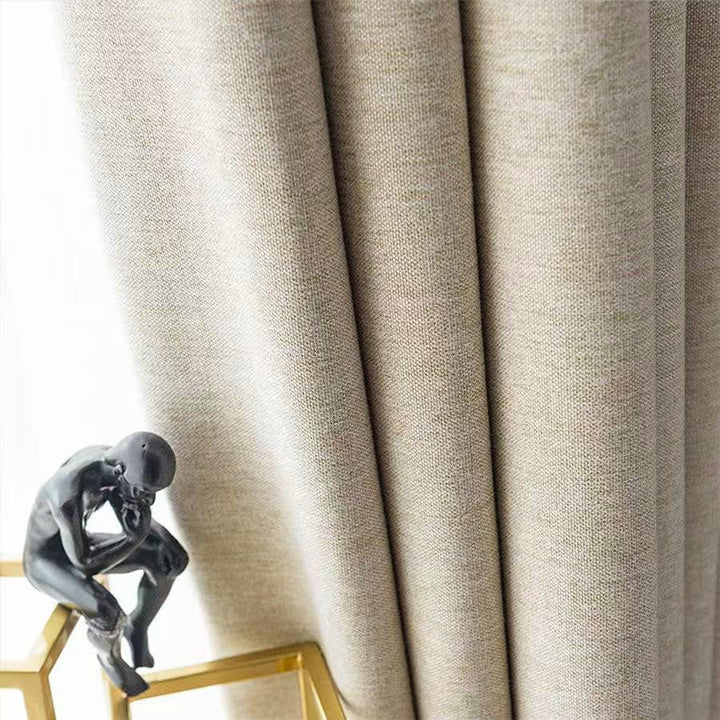 EAZU Sandalwood Lyla Faux Linen Blackout Curtain