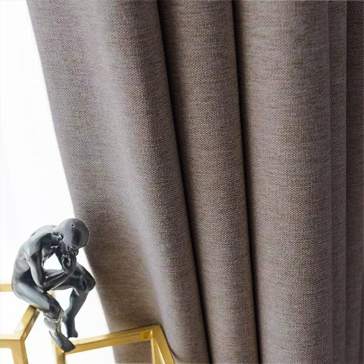 EAZU Sun Amber Lyla Faux Linen Blackout Curtain