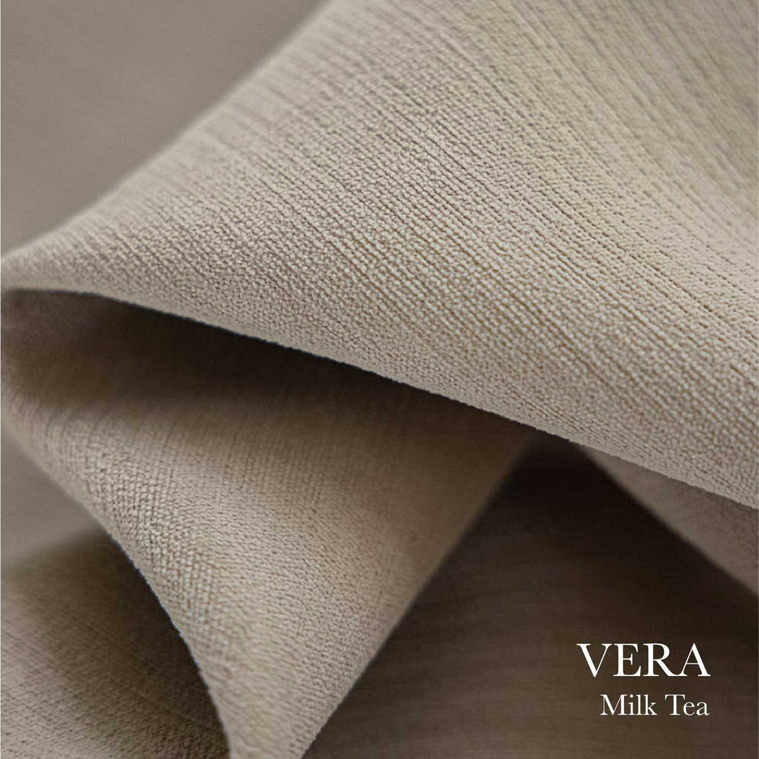 EAZU Milk Tea Vera Velvet Curtain Blackout Pinch Pleat