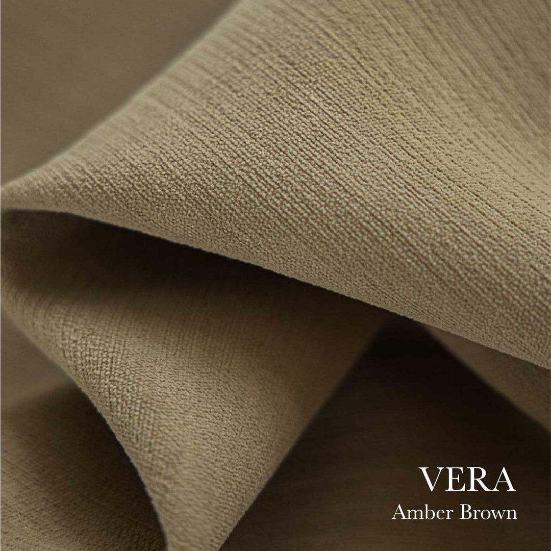 EAZU Amber Brown Vera Velvet Curtain Blackout Pinch Pleat