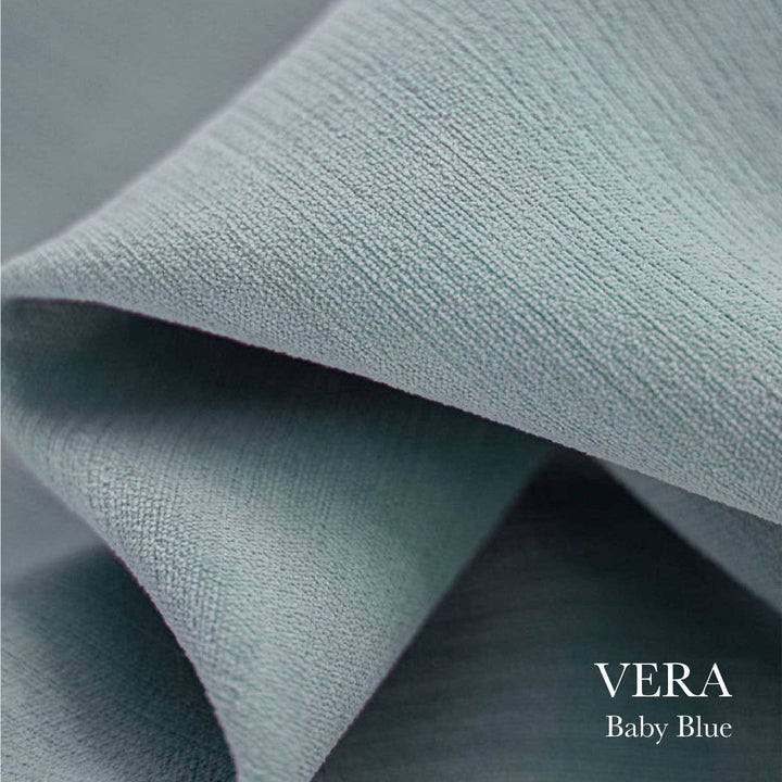 EAZU Baby Blue Vera Velvet Curtain Blackout Pinch Pleat