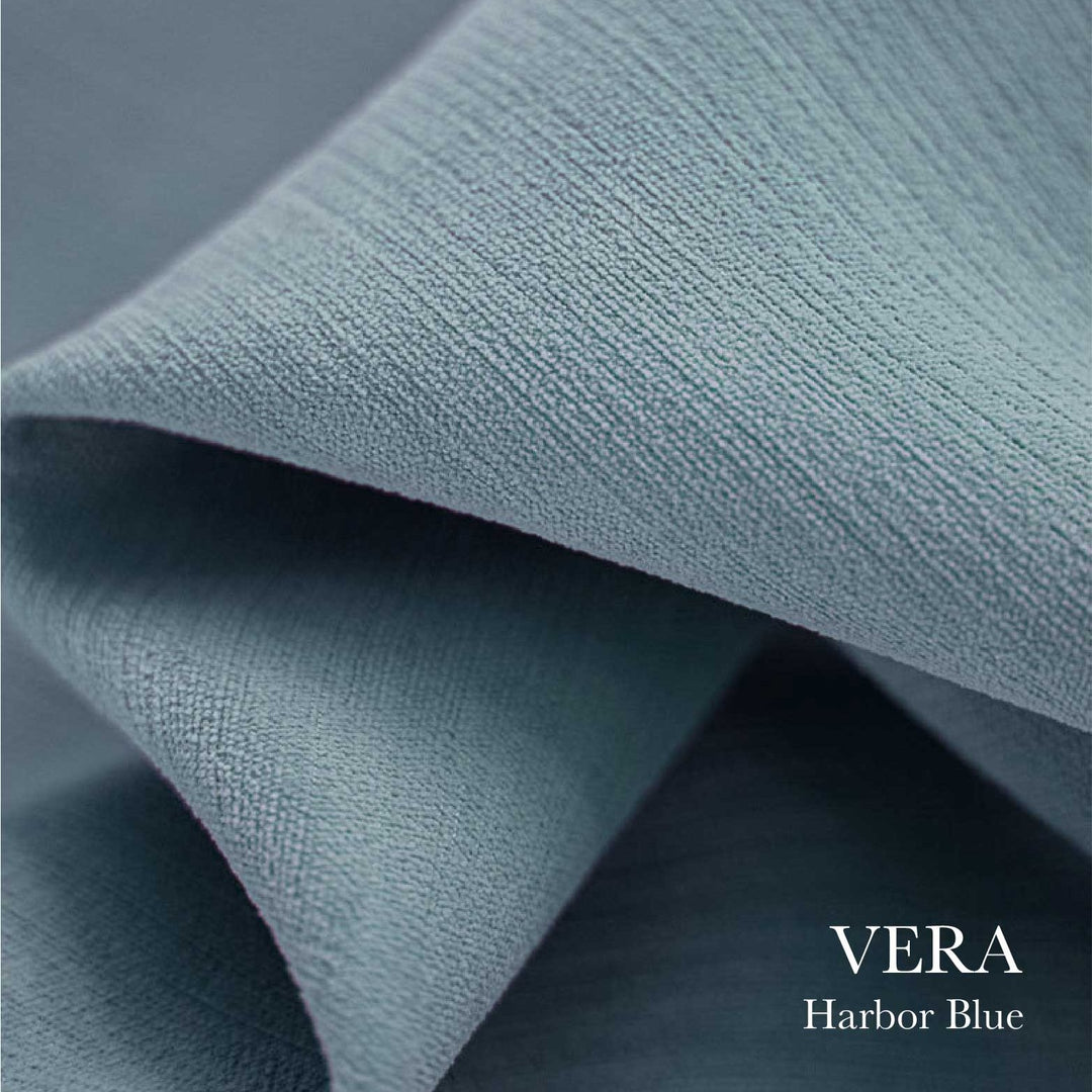 EAZU Harbor Blue Vera Velvet Curtain Blackout Pinch Pleat