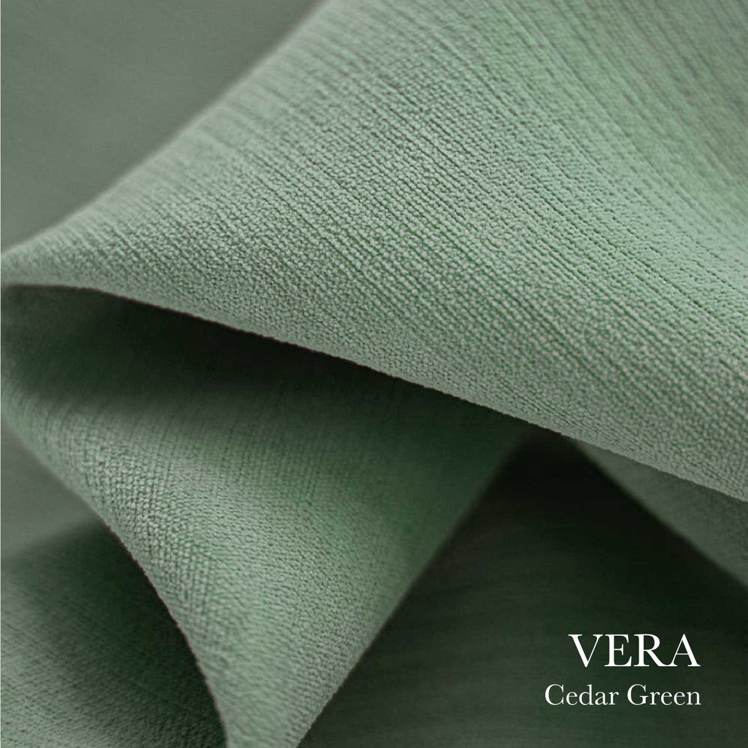 EAZU Cedar Green Vera Velvet Curtain Blackout Pinch Pleat