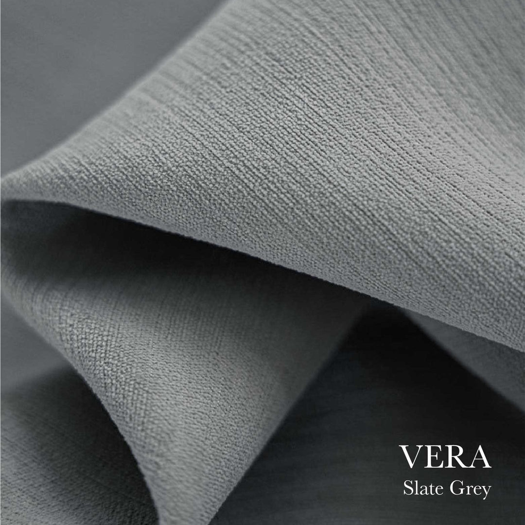 EAZU Slate Grey Vera Velvet Curtain Blackout Pinch Pleat